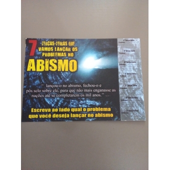 pacote com 100 unidades - cartela 7 terças feiras que vamos lançar os problemas no abismo