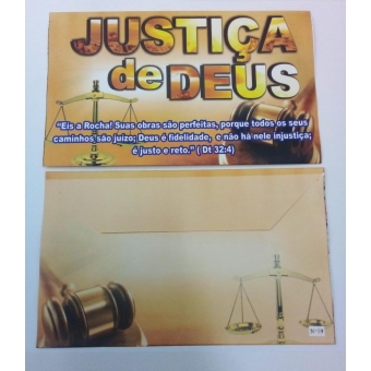 pacote com 100 unidades - Envelope JUSTIÇA DE DEUS   MG 219