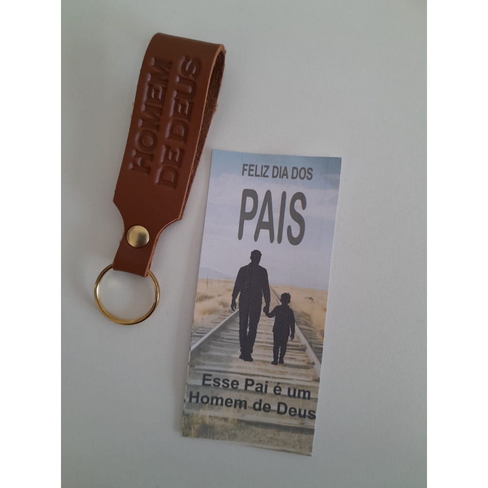 12 unidades Chaveiro de Couro Homem de Deus Dia dos Pais