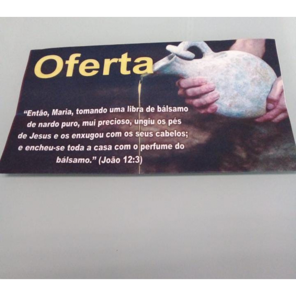 PACOTE COM 100 UNIDADES - ENVELOPES DE OFERTA ( JOÃO 12.3 )