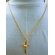 Pingente Crucifixo Jesus com Colar Alumínio Dourado