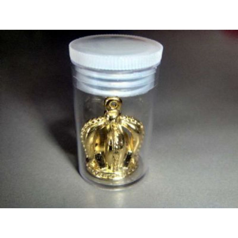 Pingente coroa + gliter  - P 210 - 100 unidades