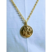 Pingente Medalha São Jorge com Colar  Dourado