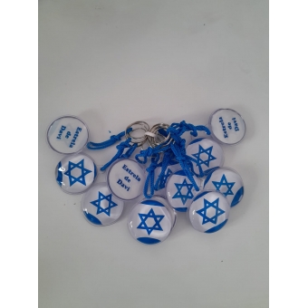 chaveiro gel Israel Estrela de Davi  - 12 unid