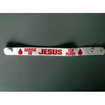 Pulseira emborrachada Sangue de Jesus PU 53 - 100 unidades