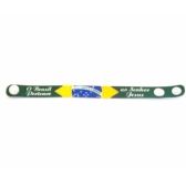 Pulseira emborrachada Brasil pertence ao Senhor Jesus PU 32 - 100 unidades