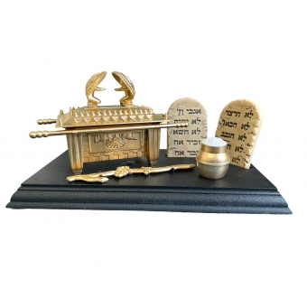 Kit Arca Da Aliança, Tabua 10 Mandamentos Maná Varinha Arão