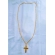 Colar Dourado de Alumínio com Pingente da Cruz - Modelo 1002.