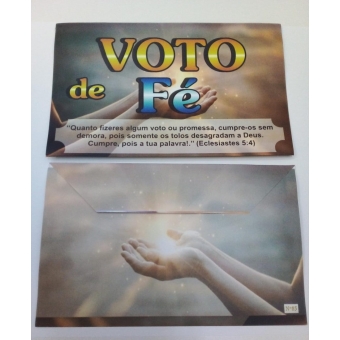 pacote com 100 unidades - Envelope VOTO DE FÉ MG 224