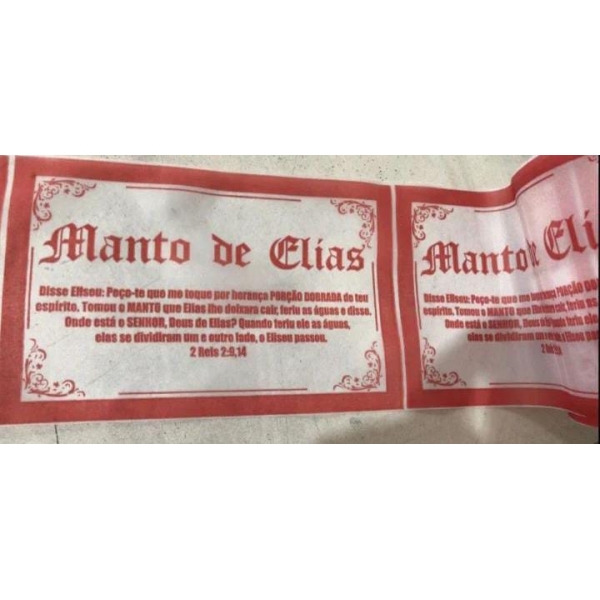 MANTO DE ELIAS - ROLO COM 500 UNIDADES