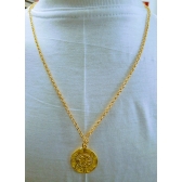 Colar Dourado com Pingente Medalhinha São Jorge