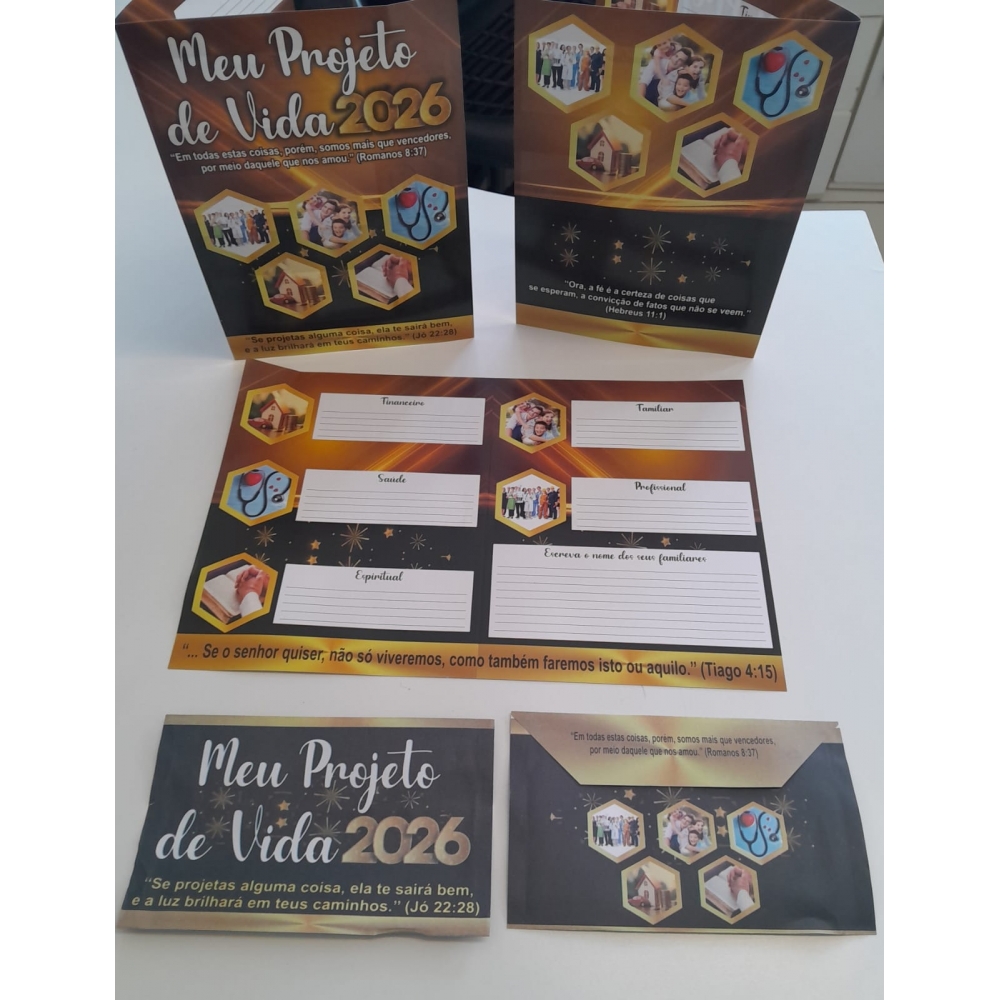 Kit Projeto de vida 2026 + envelope - 50 unidades