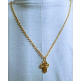 Pingente Crucifixo com corrente dourada