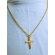 Colar de Alumínio Dourado com Pingente de Cruz Modelo 1008.