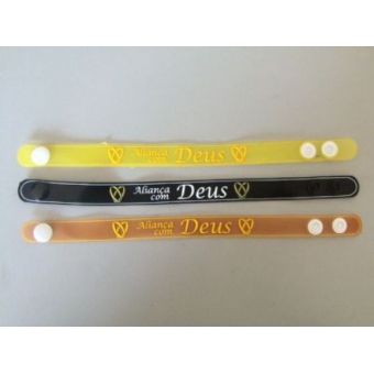Pulseira emborrachada Aliança com Deus - PU 15 -100 unidades