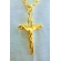 Pingente Crucifixo Jesus com Colar Alumínio Dourado