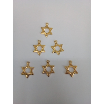 Pacote com 100 unidades - pingente de estrela de Davi de alumínio