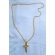 Colar de Alumínio Dourado com Pingente Crucifixo Cristo