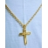 Colar de Alumínio Dourado com Pingente de Cruz Modelo 1008.