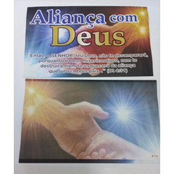 pacote com 100 unidades - Envelope ALIANÇA COM DEUS MG 205