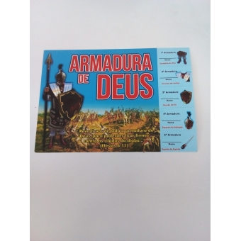 PACOTE COM 100 UNIDADES - CARTELA ARMADURA DE DEUS